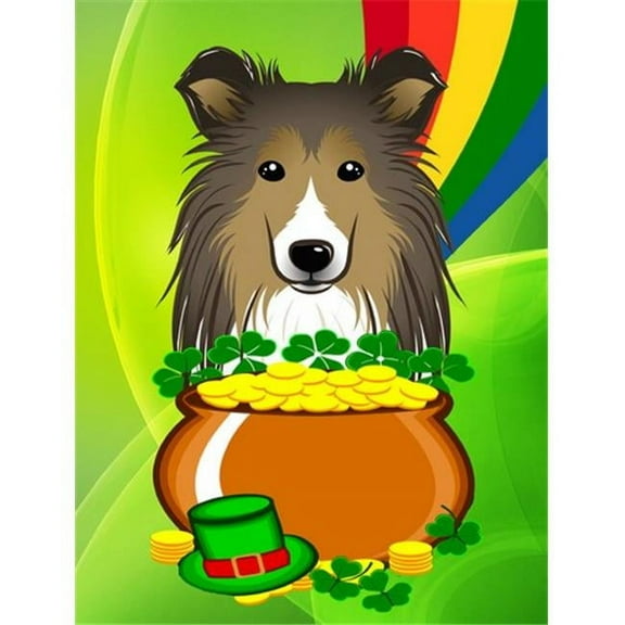 Carolines Treasures BB1986GF Sheltie St. Patricks Day Flag Garden