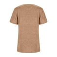 thumbnail image 3 of T-Shirt à Manches Courtes Col Rond Uni Doux pour Usage Quotidien Basique Décontracté T-Shirts pour Femmes, 3 of 4