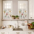 thumbnail image 3 of 3 Piece Kitchen Curtains and Valances Set Colorful Diamond Cafe Curtains 36 Inch Length Modern Geometric Middle Century Beige Retro Valance & Tier Curtain for Living Room Bedroom 54"x18"+27"x36"*2, 3 of 6