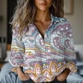 thumbnail image 2 of Women's Tops, Tees & Blouses Printed Long Sleeve Button Down Womens Spring Summer Shirts, 2 of 4