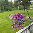 thumbnail image 6 of ZULAR 2 Pack Uv-Resistant Artificial Hanging Flowers-29.5" Lifelike Morning Glory Petunias with Eucalyptus Leaves for Outdoor Garden,Fence & Patio Decor, 6 of 7