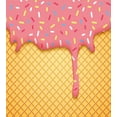 thumbnail image 3 of Ambesonne Ice Cream Duvet Cover Set, Waffle Pattern, 2-Calking, Mustard Coral, 3 of 3