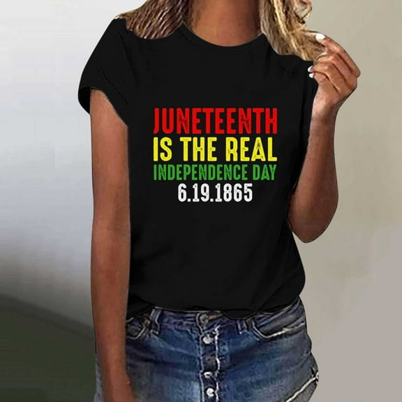 onlyliua 4th of July Shirts Independence Day Printed Top Womens Patriotic Shirts Ladies Casual T-Shirt Summer New Women's Tops