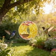 thumbnail image 4 of Gumesh Stained Glass Hummingbird Feeder,Circular Outdoor Hanging Bird Feeder for Garden, Patio, Yard Decor, Handmade Pendant Feeder with Reservoir (Multicolor), 4 of 6