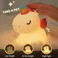 thumbnail image 2 of MYKOMI LED Rechargeable Unicorn Night Light for Bedroom Decor - Dimmable Nursery Silicone Lamp, Cute Kawaii Nightlight for Room Home Decor, 2 of 6