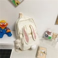 thumbnail image 1 of Women Cute Backpack Purses Designer Nylon Waterproof Schoolbag for Teen Girls Large Capacity Rucksack Cartoon Rabbit Mochila White Only Bag, 1 of 6