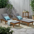 thumbnail image 2 of Noble House Nadine Outdoor Wood Lounge Cushion (Set of 2) Teak/Dark Gray, 2 of 6