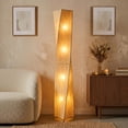 thumbnail image 2 of Eangee Home Design Twist Giant Floor Lamp, Shade Made Of Cocoa Leaves, 11x11x72 Inches, 2 of 7