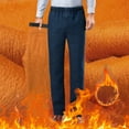 thumbnail image 2 of KKBOTIVE Mens Travel Pants Elastic Waist Denim Pants Warm Lined Bottoms Casual Loose Straight Leg Jeans Workwear Dress Pants ( Blue Size: XXL ), 2 of 8