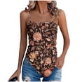 thumbnail image 2 of LEKWK Plus Size Camisole Tops for Women Slim Fit Spaghetti Strap Sleeveless Tops Regular Fit Vintage Purple Floral Corset Tops Asymmetrical Sharkbite Hem Vacation Party Wear, 2 of 6
