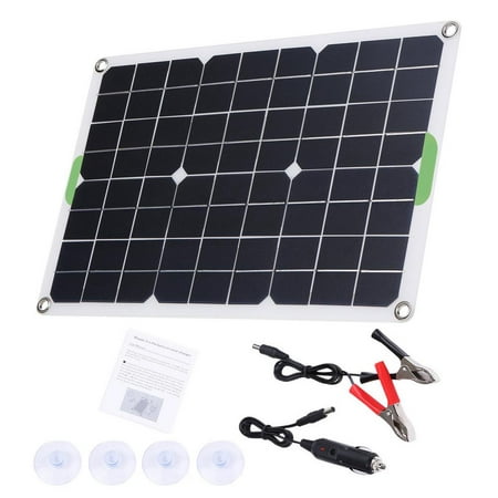 

Fovolat 18W 12V Solar Panel High Efficiency Solar Charger with 5V USB 12V DC Output Water Resistant Monocrystalline Solar Panel Kits USB Ports Type-C DC Output expedient