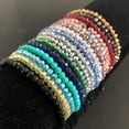 thumbnail image 2 of Handmade Women's 4mm Rhinestone Crystal Beaded Round Glass Beads Stretch Bracelet Femme Bangle Bracelets Women Girl Wrap Jewelry, 2 of 6