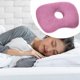 thumbnail image 4 of Almohada para dormir con orificio para la oreja, relleno de tela PP, versátil cojín protector para los oídos rosa roja, 4 of 7