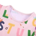 thumbnail image 5 of Dresses for Girls Back To School Flutter Sleeve Ruched Crew Neck Cartoon Print Dress School Uniform for Girls Size 3-4 Years, 5 of 6