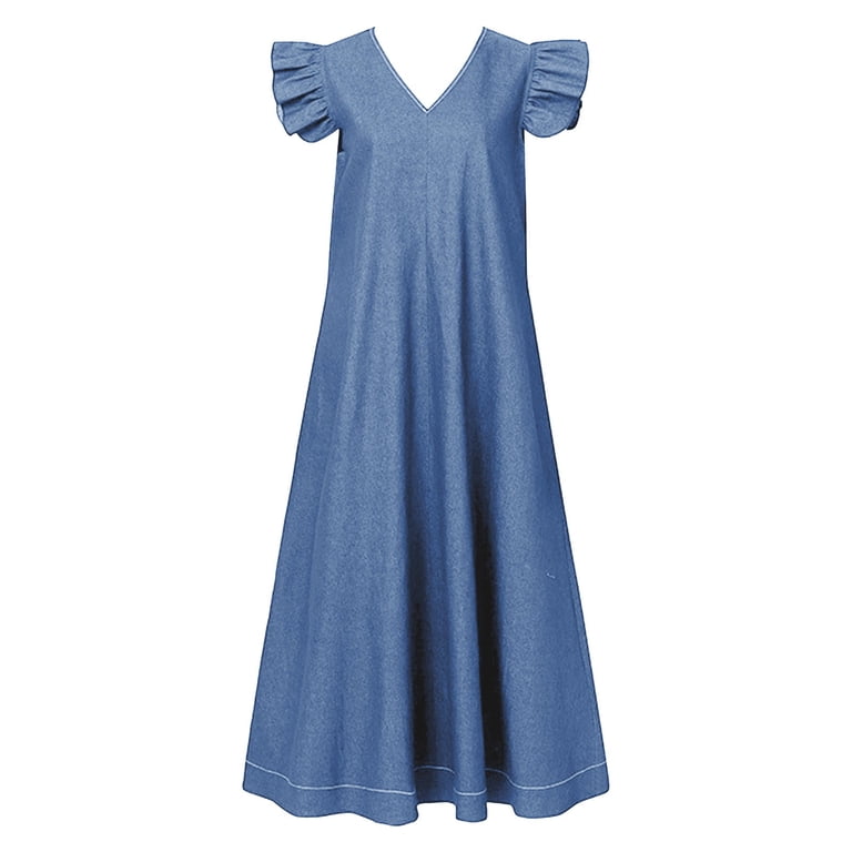 green emerald velvet dress utcoco Denim Dress for Women Ruffle Adjustable Strap Sleeveless Backless  Babydoll Mini Jean Dresses (X-Small, Dark Blue) at Amazon Women's Clothing  store main image 1
