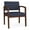 Castillo Batik Blue, variant on Lenox Wood Reception Waiting Oversize Guest Chair / Walnut Wood / Brown