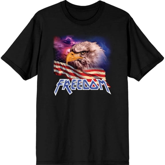 Americana Freedom Eagle Men's Black Crew Neck Short Sleeve Tee-Medium