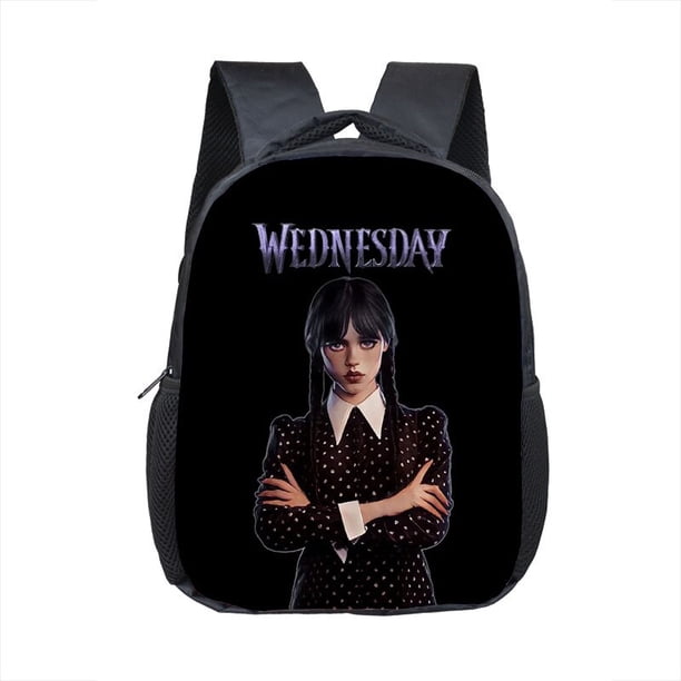 Mochila de miércoles Addams y Enid, Mochila escolar para jardín de infantes, Mochila de hombro para estudiante, Mochila de moda para miércoles, Mochila de regalo hola suerte unisex