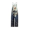 thumbnail image 1 of VISgogo Pantalones con tirantes estampados de Halloween para mujer, overoles holgados con cuello en U, S/M/L/XL/XXL VISgogo  moda, 1 of 9