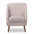 thumbnail image 2 of Bowery Hill Houndstooth Fabric Accent Chair in Brown and White, 2 of 9