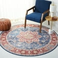 thumbnail image 2 of SAFAVIEH Tucson Salem Oriental Machine Washable Area Rug, Blue/Rust, 8' x 8' Round, 2 of 12