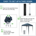 thumbnail image 6 of IVV 6.5*6.5ft Canopy Tent, Waterproof Outdoor Folding Events Canopy Shelter with Sidewalls for Backyard Party BBQ or Market Stalls (Blue), 6 of 11