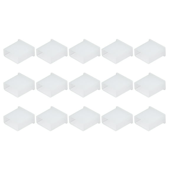 15pcs Laptop USB Port Plugs Covers Caps Plastic Anti Dust Protector for USB Male End, Clear