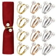 thumbnail image 3 of CSChome Napkin Rings Faux Pearl Napkin Ring Set Metal Spring Napkin Holder for Wedding Birthday Table Decoration, 3 of 7
