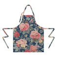 thumbnail image 2 of Pioneer Flower Floral Print Pattern Apron-Garden Aprons for Women with Pockets-Cotton Linen Waterproof Kitchen Cooking Gardening Aprons Adjustable for Kitchen,Cooking,BBQ and Salon 33x27 Inch, 2 of 7