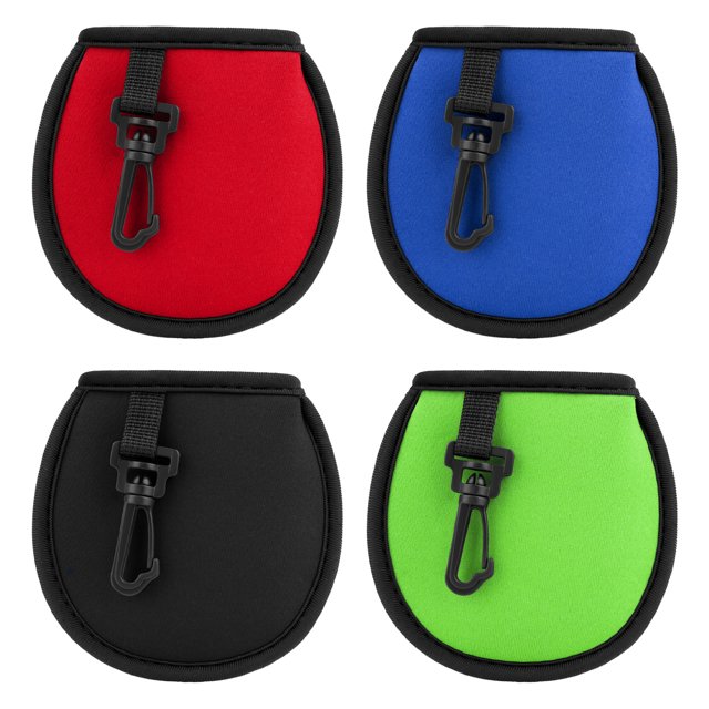 Aspire 4 PCS Portable Pocket Golf Ball Washers, Neoprene Golf Ball Cleaner Pouch with Hanging Clip for Women Men - Assorted
