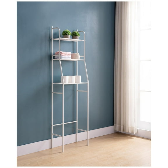 Three Tier Over the Toilet Storage Shelf - White White   Particle Board