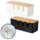 thumbnail image 5 of Caja de gestión de cables con tapa de madera 30,4 x 12,3 x 11,6 cm organizador de cables ABS, 5 of 8