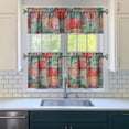 thumbnail image 3 of Kitchen Curtains and Valance Set 24 Inch Tier Pioneer Colorful Floral Curtains Small Drapes for Cafe Living Room Bathroom Farmhouse 3 Pieces Set Rod Pocket, 3 of 6