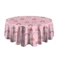 thumbnail image 5 of Rainbow Pink Round Table Cloth,Wrinkle Resistant Table Cover with Polyester,Waterproof Reusable Round Table Clothes for Weeding Birthday Tea Party Decorations (Round,60x60inch), 5 of 6