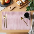 thumbnail image 2 of Placemats Set of 4, Pink Woven Placemat, Linen Place Mats for Kitchen/Dining Tables, Modern Abstract Art Ombre Striped Washable Table Mats for Party, 2 of 8