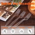 thumbnail image 3 of Clear Plastic Forks/Spoons/Knives - Heavyweight Disposable Forks/Spoons/Knives- 6.7inch Heavy Duty Clear Cutlery - Plastic Utensils - Perfect for Parties and Restaurants, 3 of 7