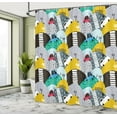 thumbnail image 5 of Ambesonne Colorful Shower Curtain, Little Car on Dotted Hill, 69"Wx70"L, Multicolor, 5 of 5