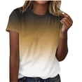 thumbnail image 6 of Ichuanyi Womens Summer Tops Trendy Gradient Color Print Short Sleeve Tshirts Shirts Crew Neck T Shirts Fashion, 6 of 7