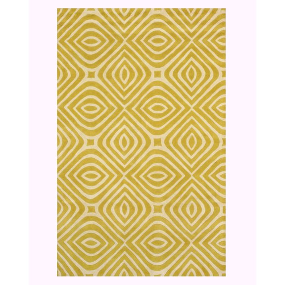 Hand-tufted Wool Yellow Transitional Geometric Marla Rug