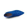 thumbnail image 4 of BLISSFUL STEP Women's Glitter Pointed Toe Block Heeled Ankle Boots Royal Blue 6, 4 of 8