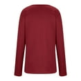 thumbnail image 3 of Shirts for Women Sawvnm Women's Fashion Solid Loose Long Sleeve T-shirt Pullover Tops, 3 of 6