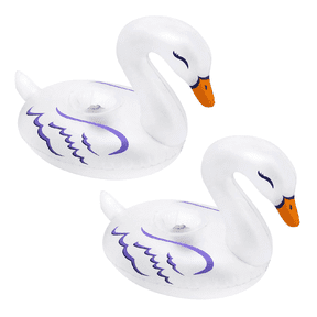 Open Box Banzai Party Swans Inflatable White Pool Lantern Lights, (2 Pack)