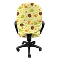 thumbnail image 3 of Marine Office Chair Slipcover, Continuous Cartoon with Whale Crab Turtle and Shells, Protective Stretch Decorative Fabric Cover, Standard Size, Yellow Multicolor, by Ambesonne, 3 of 5