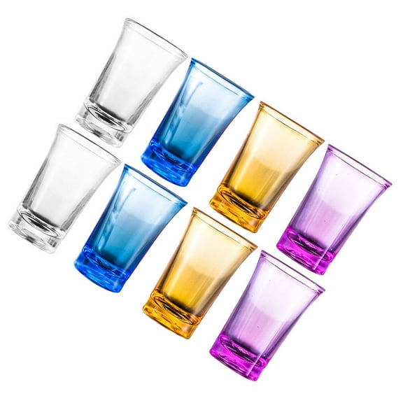 HONMEET 8pcs Assorted Color Reusable Acrylic Drinking Glasses Set Shatterproof Party Cups and Lightweight