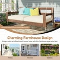 thumbnail image 5 of LiviNest Patio Swing Daybed Frame: 81.9 Inch Twin Size Acacia Wood Swing Bed - 350lbs Weight Capacity with 4 Hemp Ropes for Porch & Garden Relaxation - Farmhouse Style High Back & Arms, 5 of 6
