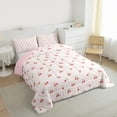 thumbnail image 3 of Homewish Red Cherry Girl 3-Piece Full Size Comforter Sets,Dreamy Princess Bedding Comforter Set,Kawaii Fruit Lightweight Bedding Sets,Ultra Soft Home Decor,Reversible, 3 of 8