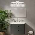 thumbnail image 2 of 3 Light Bathroom Light Fixtures Chrome with Hammered Glass Shade, Vanity Lighting Fixtures Over Mirror Wall Mount E26 Socket for Hallway Kitchen Bedroom Living Room, 2 of 5