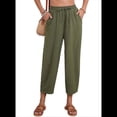 thumbnail image 3 of Pantalones Rectos Holgados e Informales de Algodón y , Color Verde , Talla XL, 3 of 8