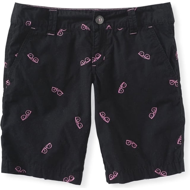 Aeropostale Mujeres Rosa Gafas de sol Casual Bermudas Shorts, Negro, 1/2