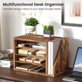 thumbnail image 2 of Organizador de archivos Creso home de escritorio de madera con 3 estantes, color marrón, 2 of 7